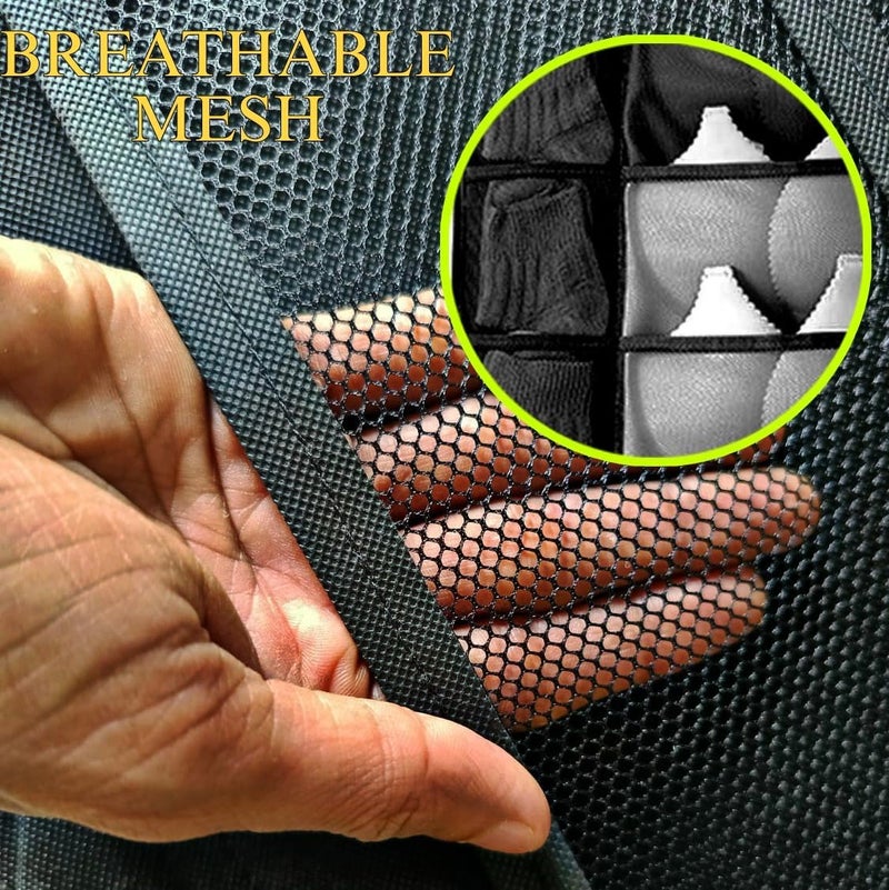 Oxbow منظم الملابس الداخلية المعلق OxbOw 30 جيب للدواليب منظم الجوارب للدواليب منظم التخزين للدواليب منظم الملابس الداخلية باللون الأسود عبوة من 1 78 × 40 سم - Image 5