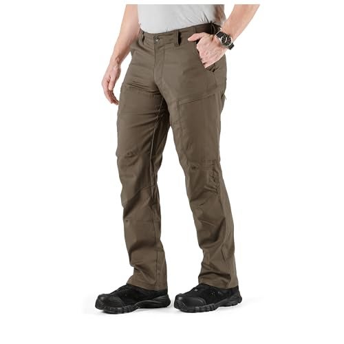 5.11 Tactical Men's Apex Pants, Regular Fit, Gusseted, 10 Pockets, Style 74434ABR, Tundra, 33W x 32L - Image 4