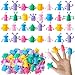 Junkin 40pcs Cute Easter Monster Finger Puppet Toys Set Soft Stretchy Fidget Toys Rubber Mini Finger Dolls for Role Playing Birthday Kids Party Favors 9 Random Styles Cute - Image 2