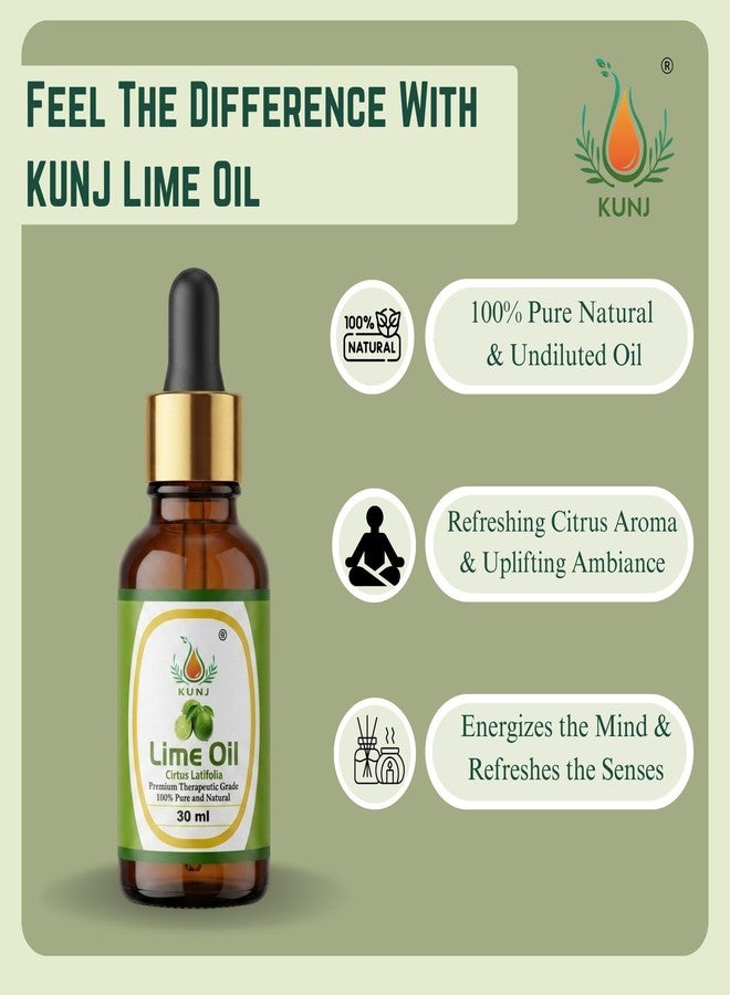 KUNJ زيت الليمون العطري كونج 30 مل - زيت نقي وطبيعي 100%، غير مخفف، معصور على البارد، للعلاج العطري، والناشر، والعناية بالبشرة، والعناية بالشعر، والتدليك | الحمضيات لاتيفوليا - Image 2