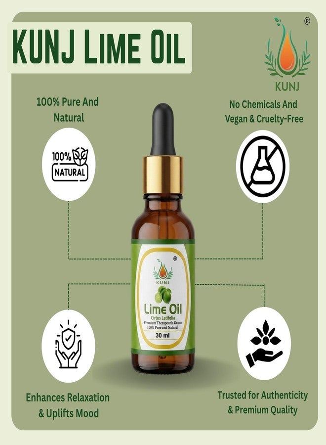 KUNJ زيت الليمون العطري كونج 30 مل - زيت نقي وطبيعي 100%، غير مخفف، معصور على البارد، للعلاج العطري، والناشر، والعناية بالبشرة، والعناية بالشعر، والتدليك | الحمضيات لاتيفوليا - Image 4