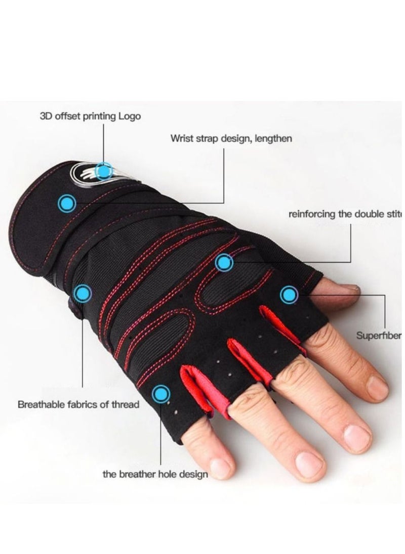 Generic Fitness Half Finger Gloves Men And Women Wrist Guard Sports Dumbbell Riding Non Slip Horizontal Bar Exercise Training  - Image 4