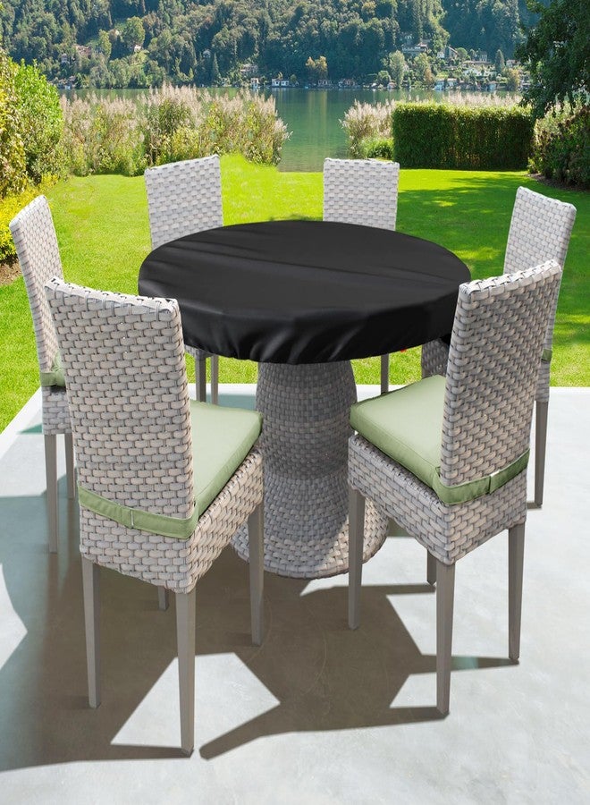 SoloToo Outdoor Round Table Cover,Waterproof Anti-UV Patio Round Table Top Covers,Fits Round Patio Furniture Up to 46" - 48" Diameter (Black) - Image 5