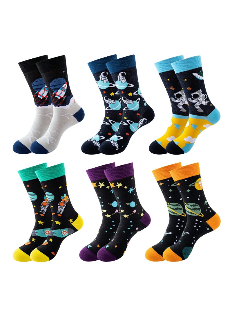 SYOSI Men's Colorful Dress Socks Novelty Funny Fancy Funky Patterned Crew Sock Casual Crazy Socks for Men, Men's Sports and Outdoors Fun Novelty Crew Socks  - Image 1