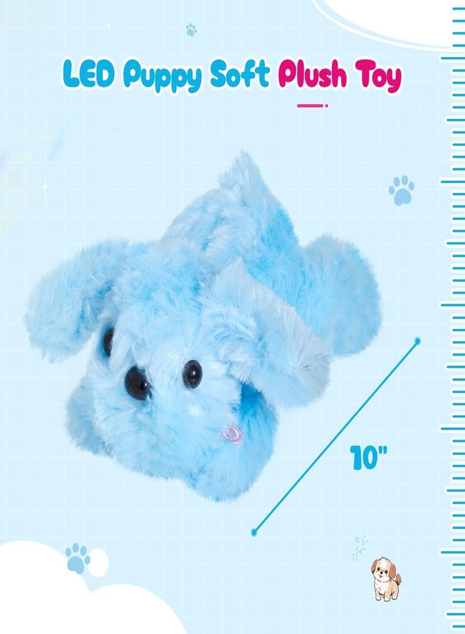 WEWILL 10'' Light up Blue Puppy Dog LED Stuffed Animal with Colorful Night Light Glow Soft Plush Toy Gifts for Kids on Christmas Birthday - Image 2