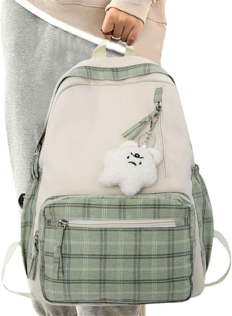 GGOOT Girl Kawaii Backpack,Schoolbag with Plush Pendant | Backpack Girls Small Backpack Purse Shoulder Bag For Women's Adult Kids School Travel - Image 1