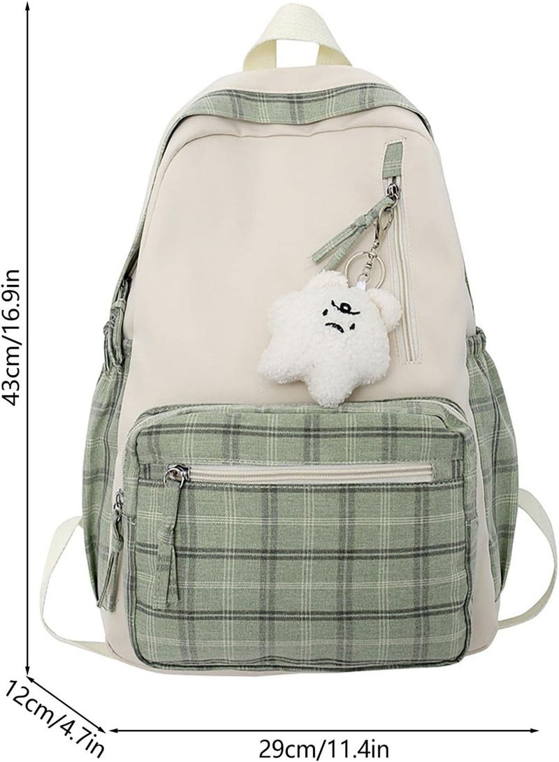 GGOOT Girl Kawaii Backpack,Schoolbag with Plush Pendant | Backpack Girls Small Backpack Purse Shoulder Bag For Women's Adult Kids School Travel - Image 4