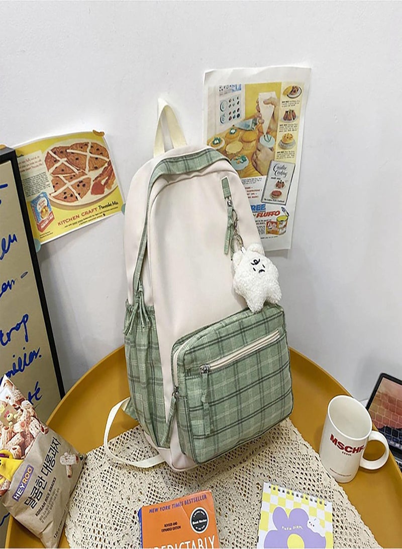 GGOOT Girl Kawaii Backpack,Schoolbag with Plush Pendant | Backpack Girls Small Backpack Purse Shoulder Bag For Women's Adult Kids School Travel - Image 3