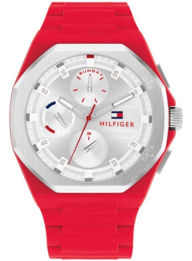 TOMMY HILFIGER Men's White Dial Analog Quartz Watch 44 mm -  1792123 