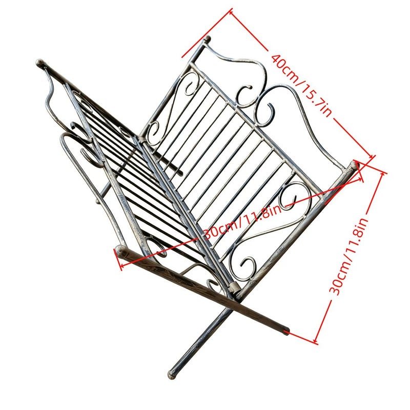 حامل صحف معدني 40×30×30 منظم مجلات للمكتب ديكور حامل طاولة لغرفة المعيشة الطراز الكلاسيكي - Image 3