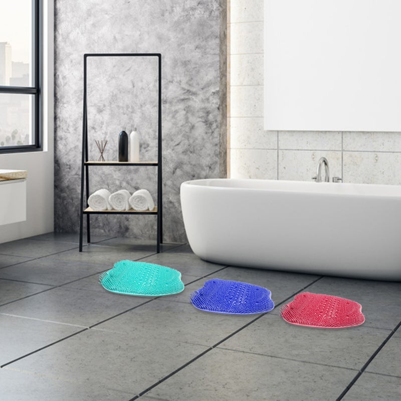 Foot Scrubber: Green PVC Material, Dual-Side Concave Convex Design - Compact Lightweight Skin Exfoliating Pad for Home Spa Daily Foot Care, Dry Sensitive Skin - Image 3