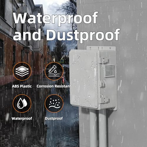 Joinfworld Vented Outdoor Enclosure Box 18.1x12.6x6.4 Outdoor WiFi Enclosure Waterproof White Nema Electrical Box with Cooling Fan for Electronics - Image 5