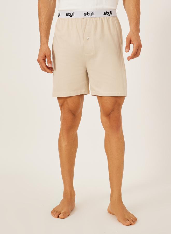 Styli Pack of 2 - Knitted Boxer With Elasticated Waistband  - Image 5