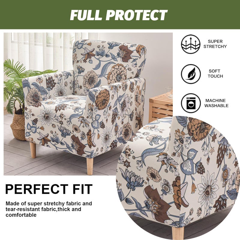 FUANGUI Banquet Armchair Slipcover Chair Covers with Arms Stretch Club Chair Slipcover Soft Armchair Sofa Covers Anti-Slip Furniture Protector for Dogs Pets Home Living Room Decor - Image 2