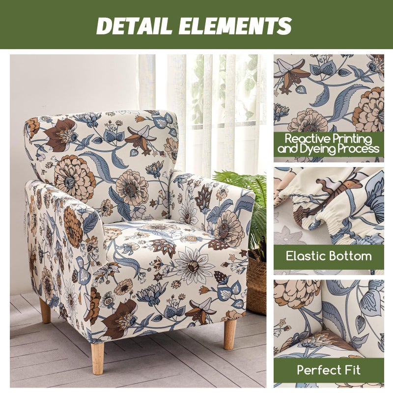 FUANGUI Banquet Armchair Slipcover Chair Covers with Arms Stretch Club Chair Slipcover Soft Armchair Sofa Covers Anti-Slip Furniture Protector for Dogs Pets Home Living Room Decor - Image 4