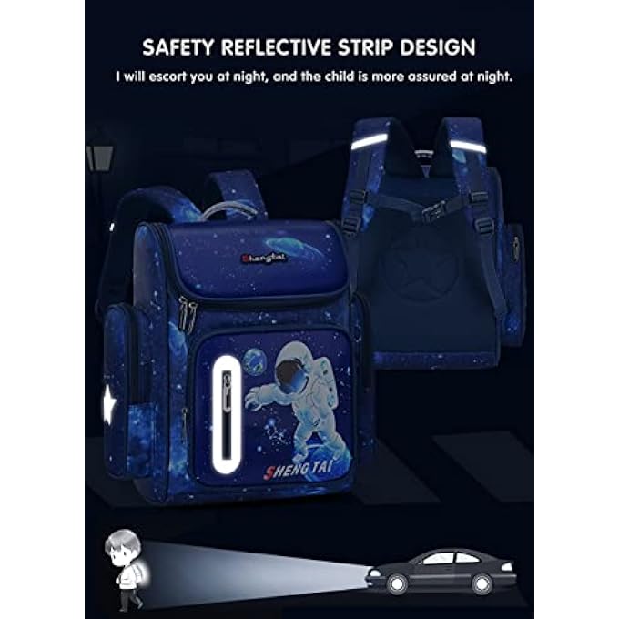 rayihni MCWTH School Backpack for Girls Boys Large Capacity Waterproof Light Weight Schoolbag Bookbag for Kids Primary School Student - Image 3