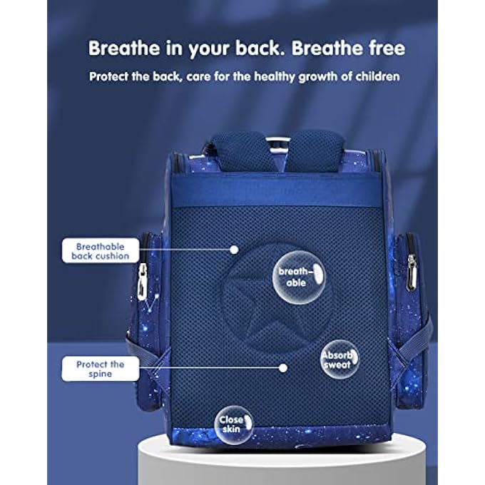 rayihni MCWTH School Backpack for Girls Boys Large Capacity Waterproof Light Weight Schoolbag Bookbag for Kids Primary School Student - Image 5