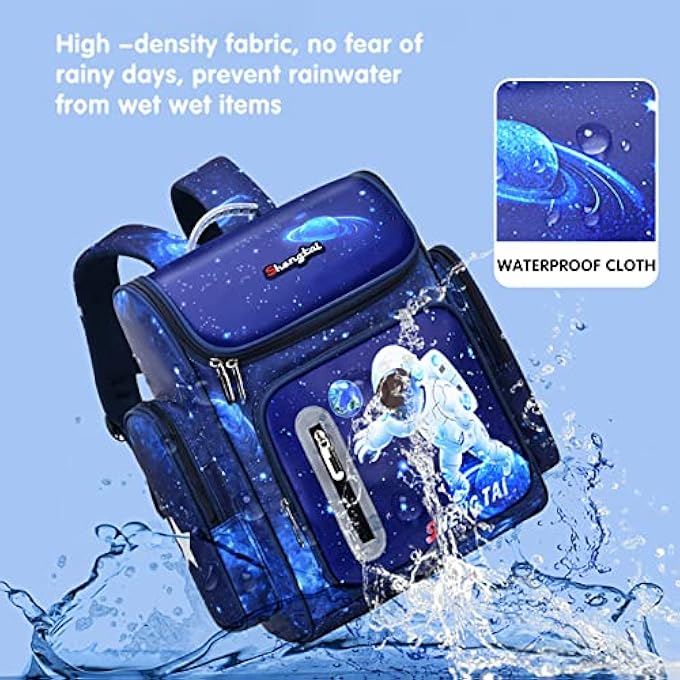 rayihni MCWTH School Backpack for Girls Boys Large Capacity Waterproof Light Weight Schoolbag Bookbag for Kids Primary School Student - Image 2