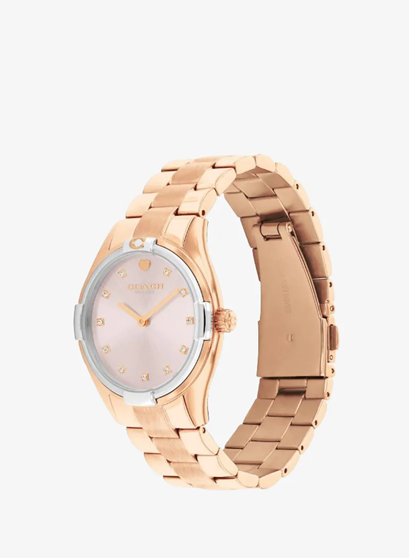 Coach  Ionic Plated Rose Gold Steel Quartz Basic Watch for Women | Best Price UAE