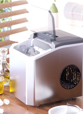 Ice Maker Countertop with Handle, Self-Cleaning Ice Maker with Scoop and Basket, 9 Cubes in 6 Mins, Portable Small Ice Machine with Scoop and Basket for Home kitchen Office Party - pzsku/Z380506A77A526EDEBE9DZ/45/_/1723189370/a8c97226-096f-4fca-a9fa-d1f6c6317c1a