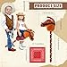 Poen 4 Pack Light Brown Horse Stick with Sound Red Bandana Set 276 Toys Stick Horse Western Cowboy Bandana Head with Neighing Sound for Boys Girls Fun Pretend Games Son Daughter - Image 4