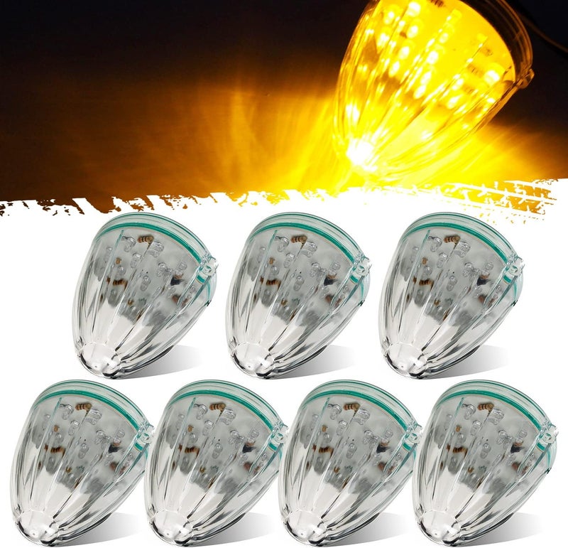 Partsam 7pcs Amber Cab Marker Lights with 17 LEDs for Trucks - Image 1