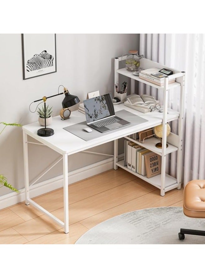Computer Desk Office Desk Simple Gaming Desk with 4 Tier Bookshelf Writing Table Large Study Table for Kids Teenagers Home Office(120*55*110cm) - Image 3
