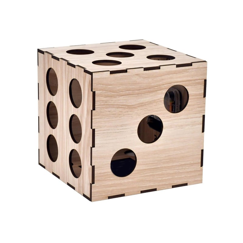 12 FOX Dice Shape Wooden Table Desk Clock for Living Room Study Room Home Decor and Gifting Made of White Beech Wood - Image 4