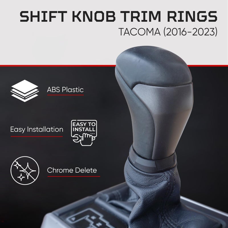 AJT DESIGN Shift Knob Trim Ring for 2016-2023 Tacoma - Black - Image 3