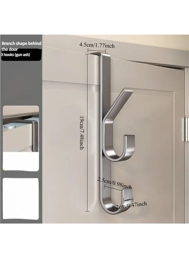 3 Hooks For Tree Branches Behind The Door No Drill Vertical Bar Hooks For Clothes Towels Bags - Image 1