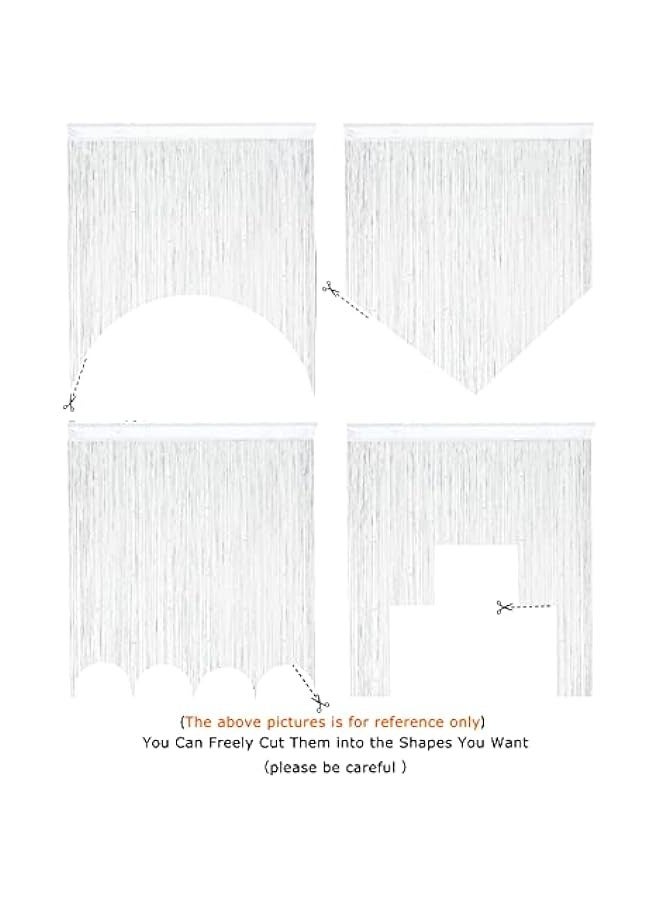 ستارة من الخرز الأبيض، ستارة باب، ستارة من خيوط فضية، ستارة تقسيم مزخرفة، ستارة شرابة نهائية، ستارة معلقة، ستارة من الخرز - Image 5