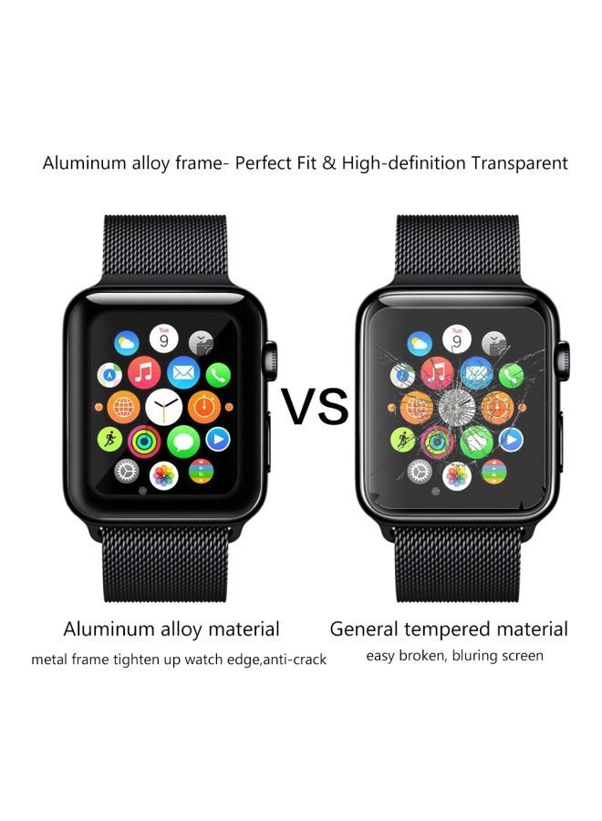 نيبمينينت لاصقة حماية للشاشة من الزجاج المقوى لساعة أبل آي ووتش سيريز 2 مقاس 42 مم 4.0x3.4x0.2سنتيمتر أسود - Image 3