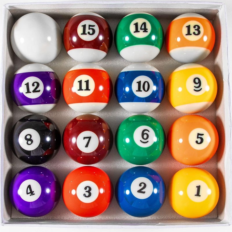 YDDS Billiard Balls Set 2-1/4" Regulation Size Pool Table Balls for Replacement (16 Resin Balls & Cue Cleaning Cloth) - Image 2