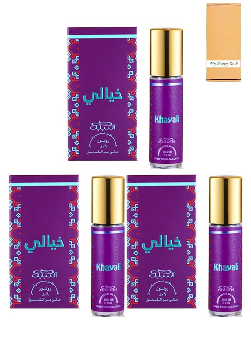 نبيل 3 قطع نبيل خيالي عطر دوار خالي من الكحول 6 مل - Image 1