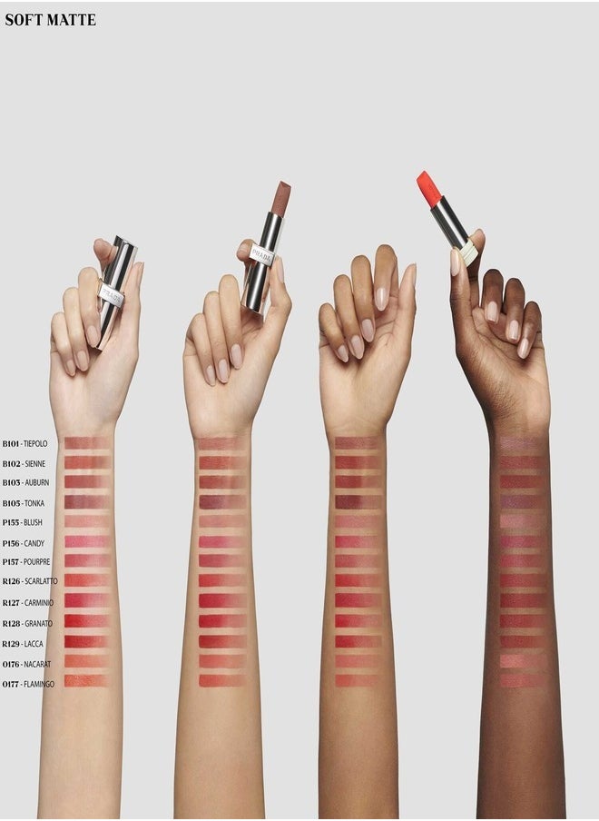 PRADA - PRADA Monochrome Soft Matte Lipstick R26 - Long-Lasting Rich Pigment for a Bold, Velvet Finish (3.9g) - Image 1