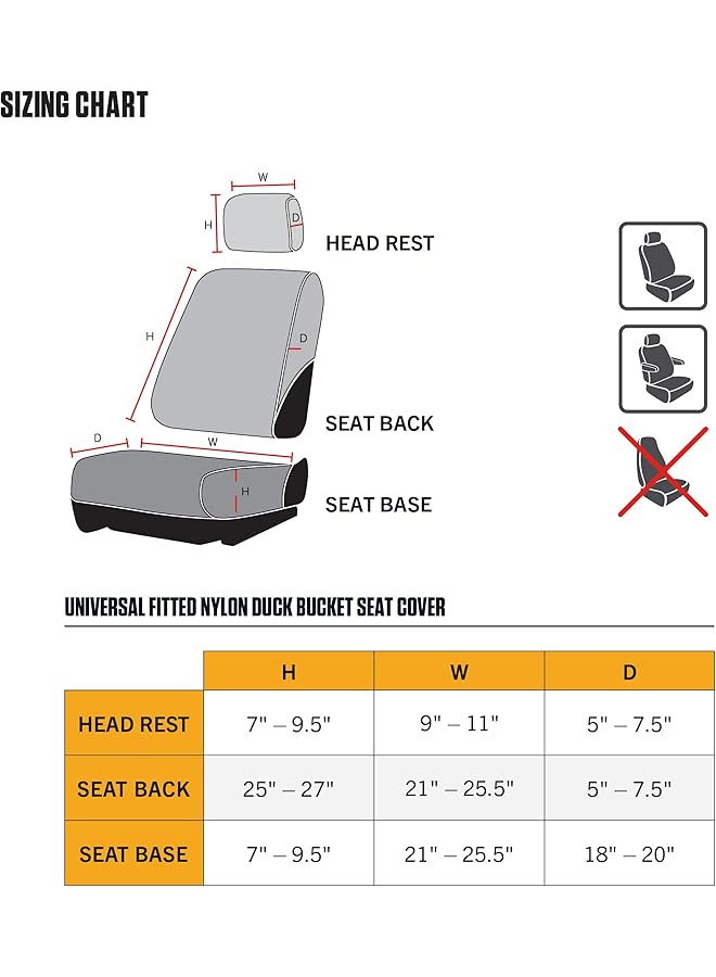 carhartt Seat Covers, Universal Fitted Nylon Duck Car, Truck, And Auto Seat Cover - Image 5