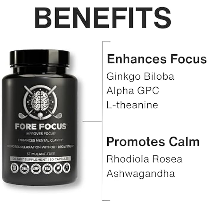 Brain Supplement for Memory and Focus - Mental Focus Supplement - Ashwagandha, L Theanine, Rhodiola Rosea & Ginkgo Biloba - Alpha Brain Supplements for Memory or Focus, Non-GMO, Vegan - 60 Capsules - Image 3