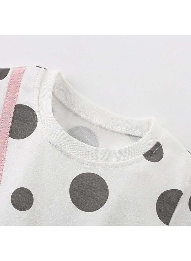 Malwee Girls Suit Summer New European And American Children's Round Neck T-shirt Foreign Style Little Girl Two-piece Set - Image 2
