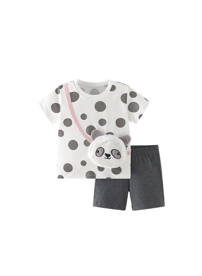 Malwee Girls Suit Summer New European And American Children's Round Neck T-shirt Foreign Style Little Girl Two-piece Set - Image 5