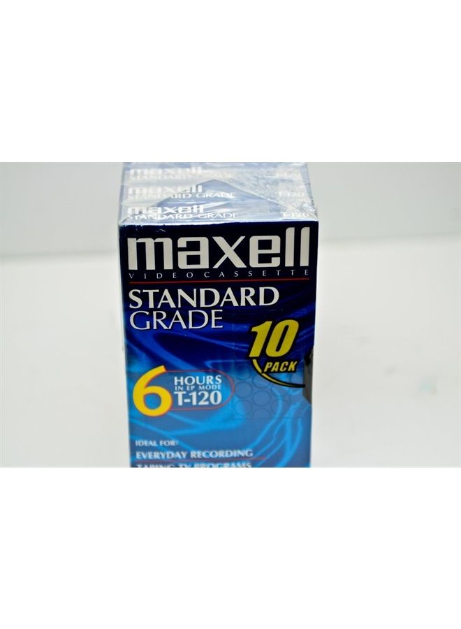 Maxell 10pk VHS Cassette Standard Grade T-120, 6 Hour - 10 Pack - Image 2