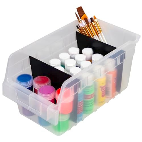 Akro-Mils 40030 Plastic Width Dividers for 6" Tall ShelfMax Shelf Bins Models 30090, 30098, and 30094, Custom Storage Inserts for Tools, Crafts & Supplies, 12-Pack, Black - Image 5