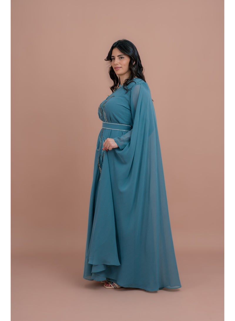 اكسا قفطان أنيق بحزام من قطعتين - Image 3