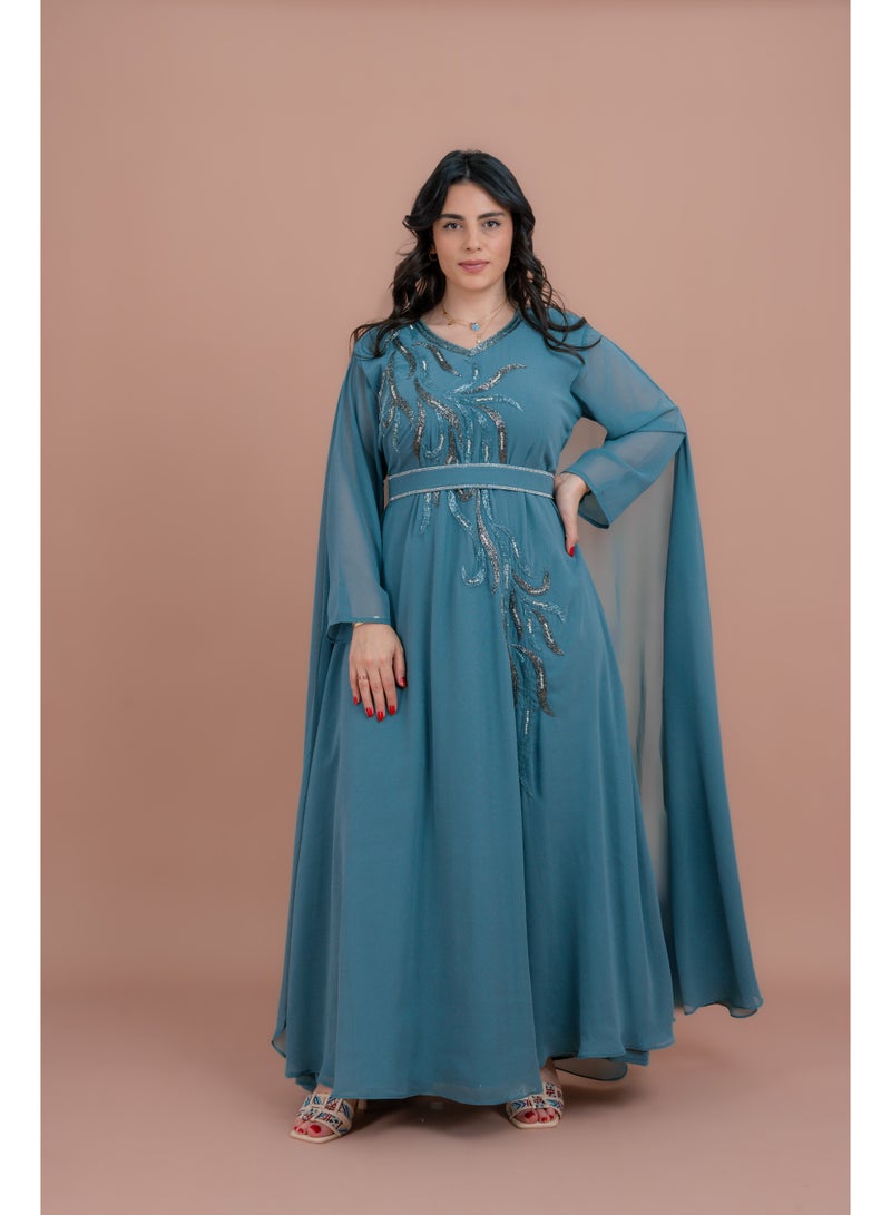 اكسا قفطان أنيق بحزام من قطعتين - Image 1