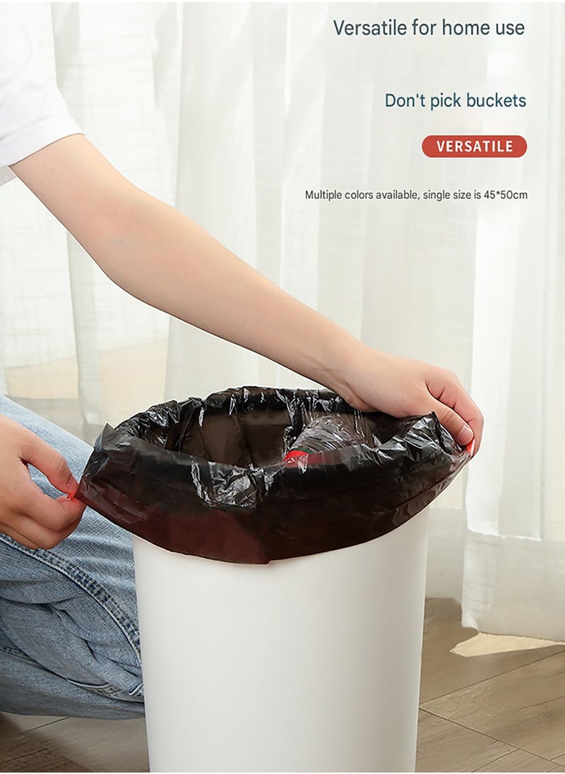 MHD Automatic Drawstring Garbage Bag Portable Thickened Disposable Black 1 Pack 5 Rolls  - Image 4