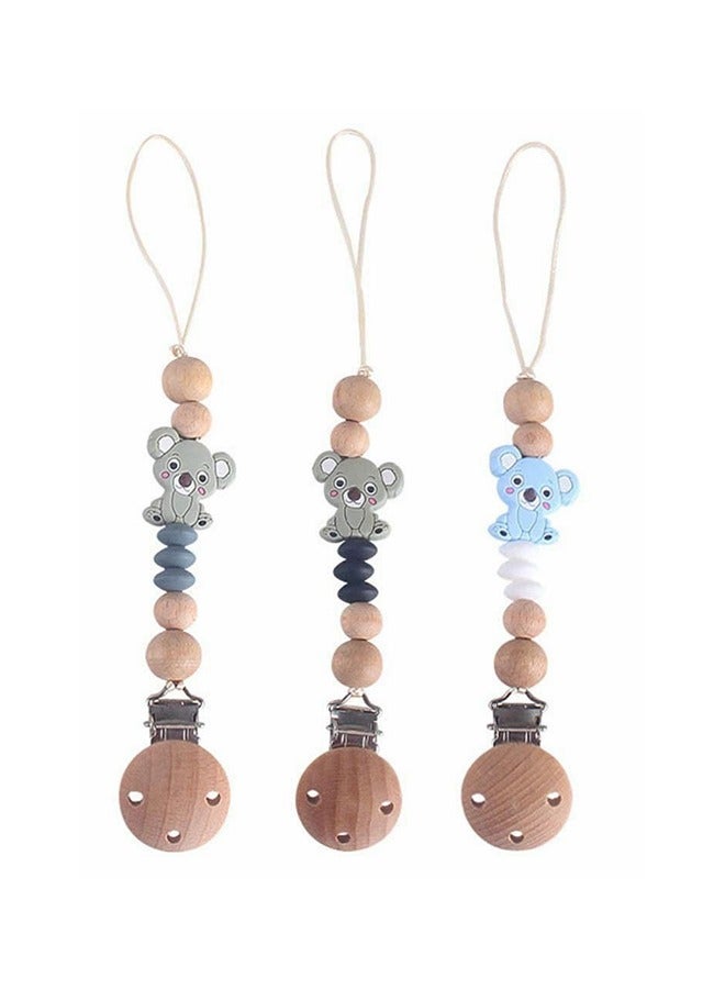 SYOSI Pack Of 3 Pacifier Clip Baby Teething Relief Teether Toy Soothie Holder - Image 1