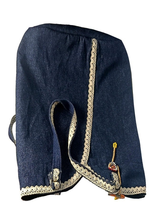 ATHZ Tote Bag for Women- Denim Scoop Tote | Deep Blue with Crochet Handles & Parrot Charm | Spacious Casual Shoulder Bag for Shopping, Office & Travel - Image 3