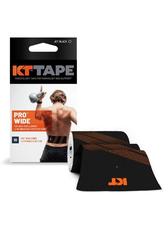 كيه تي تيب شريط KT، شريط رياضي احترافي صناعي لعلم الحركة، 10 قطع، شرائط عريضة مقطوعة مسبقًا بعرض 10 بوصات - Image 1