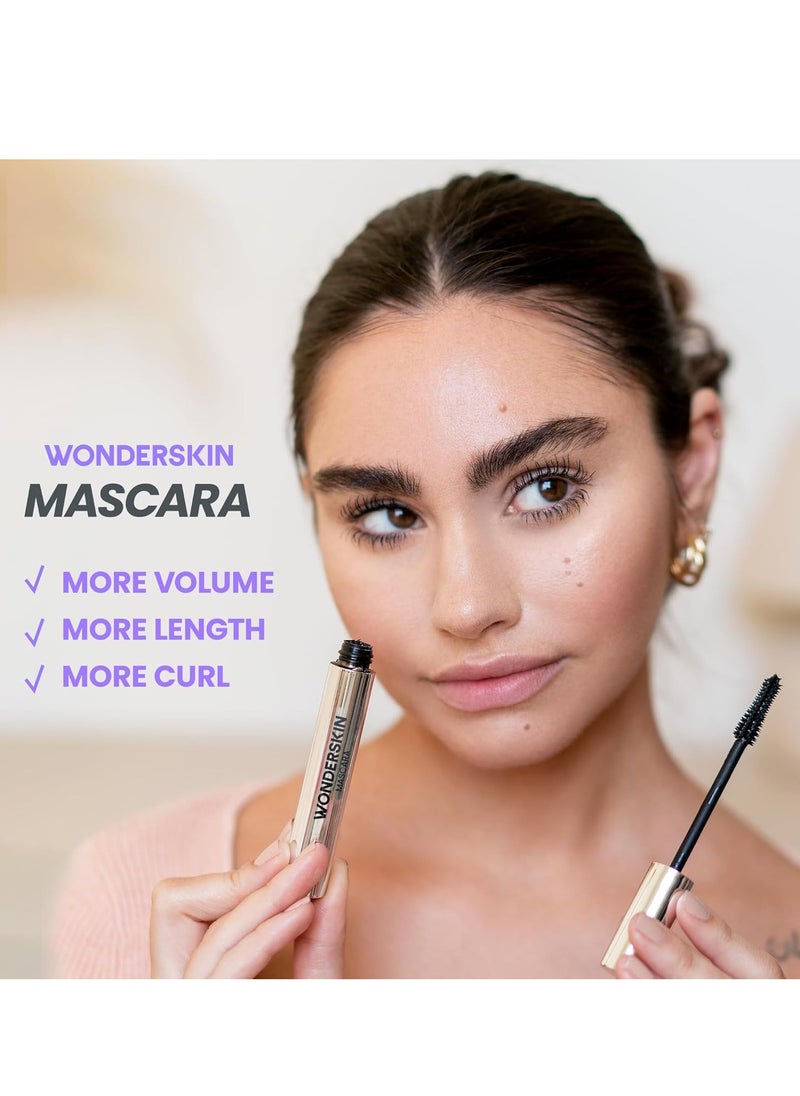 Wonderskin - Black Mascara for Volume Length and Curl Lengthening Volumizing Lash Mascara and Smudge Proof Eyelash Mascara - Image 1