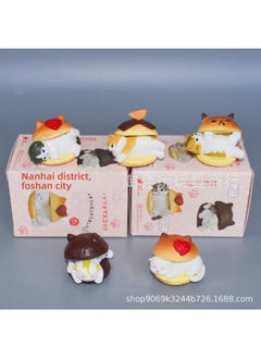 Generic Japanese Shark Cat Twisted Egg Doll Wearing Shark Coat Fried Shrimp Cat Hand-made Car Decoration Gift-Color:5 3 Generation Bread Cat  - Image 1