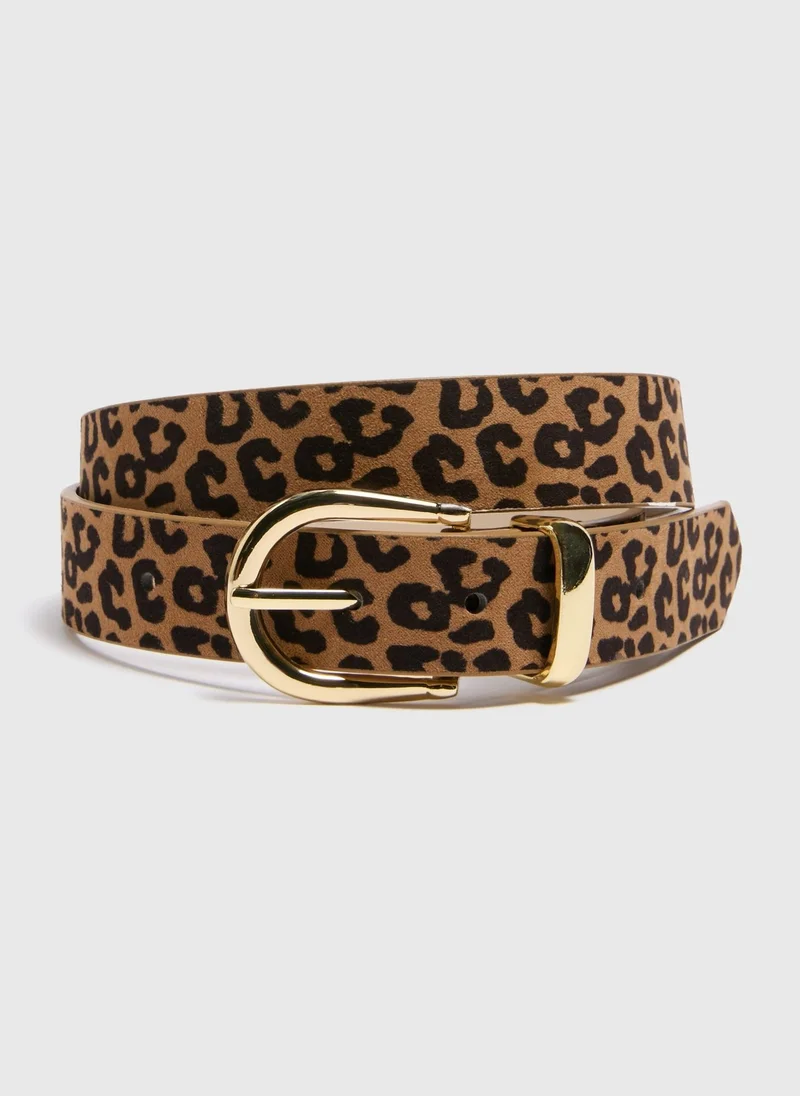 Matalan Brown Leopard Print Belt
